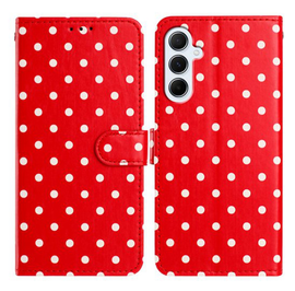 Samsung Galaxy A35 Hoesje Portemonnee Book Case Polka Dot Rood