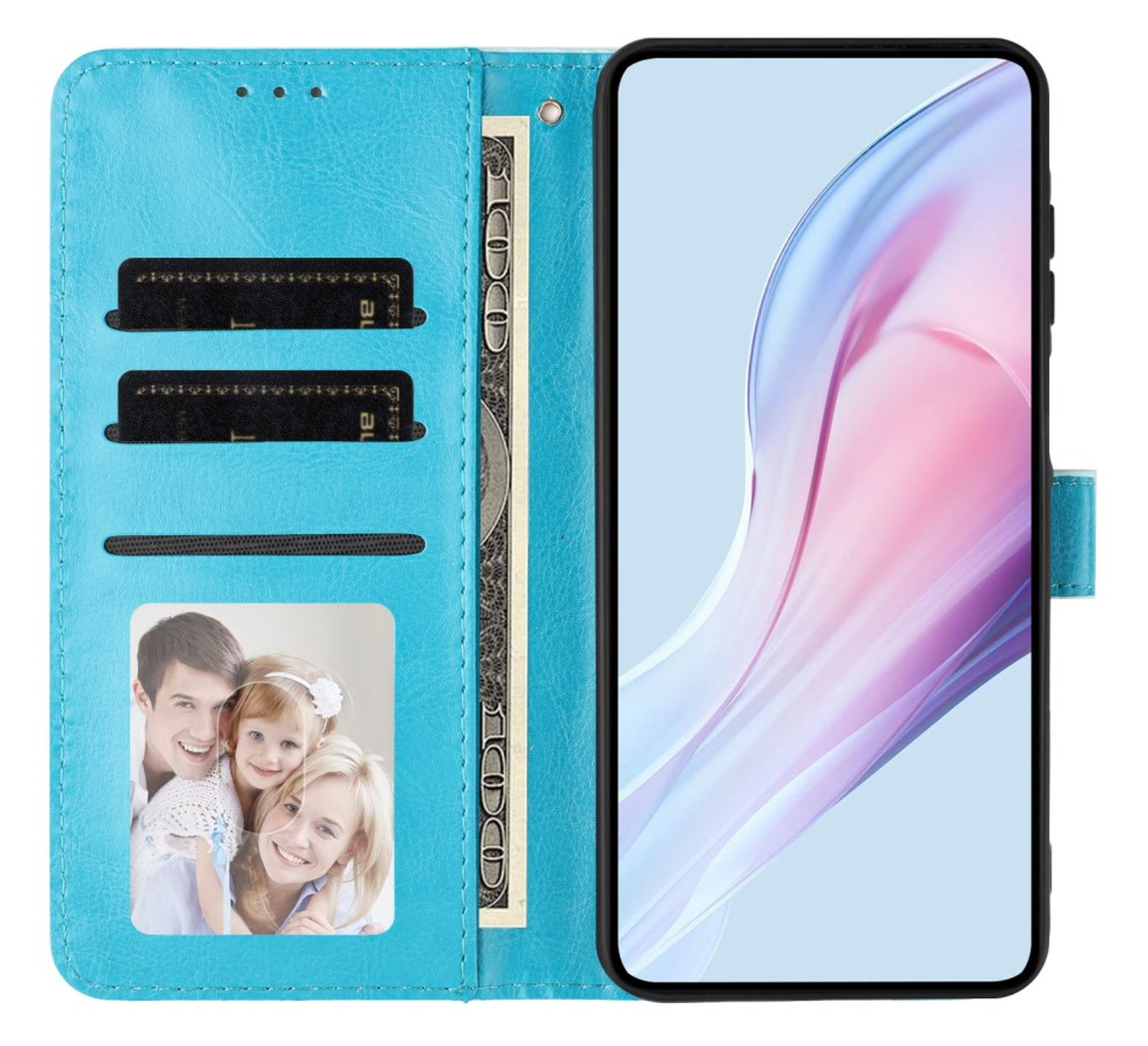 Samsung Galaxy A17 / A26 Hoesje Portemonnee Book Case Polka Dot Blauw afbeelding 13