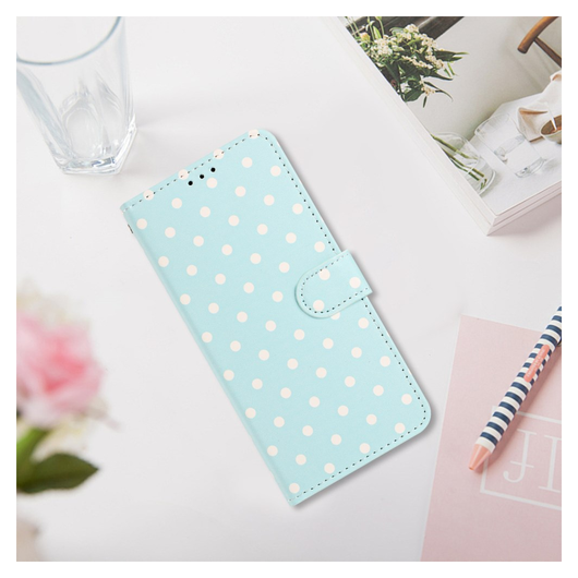 Samsung Galaxy S25 FE Hoesje Portemonnee Book Case Polka Dot Blauw afbeelding 12