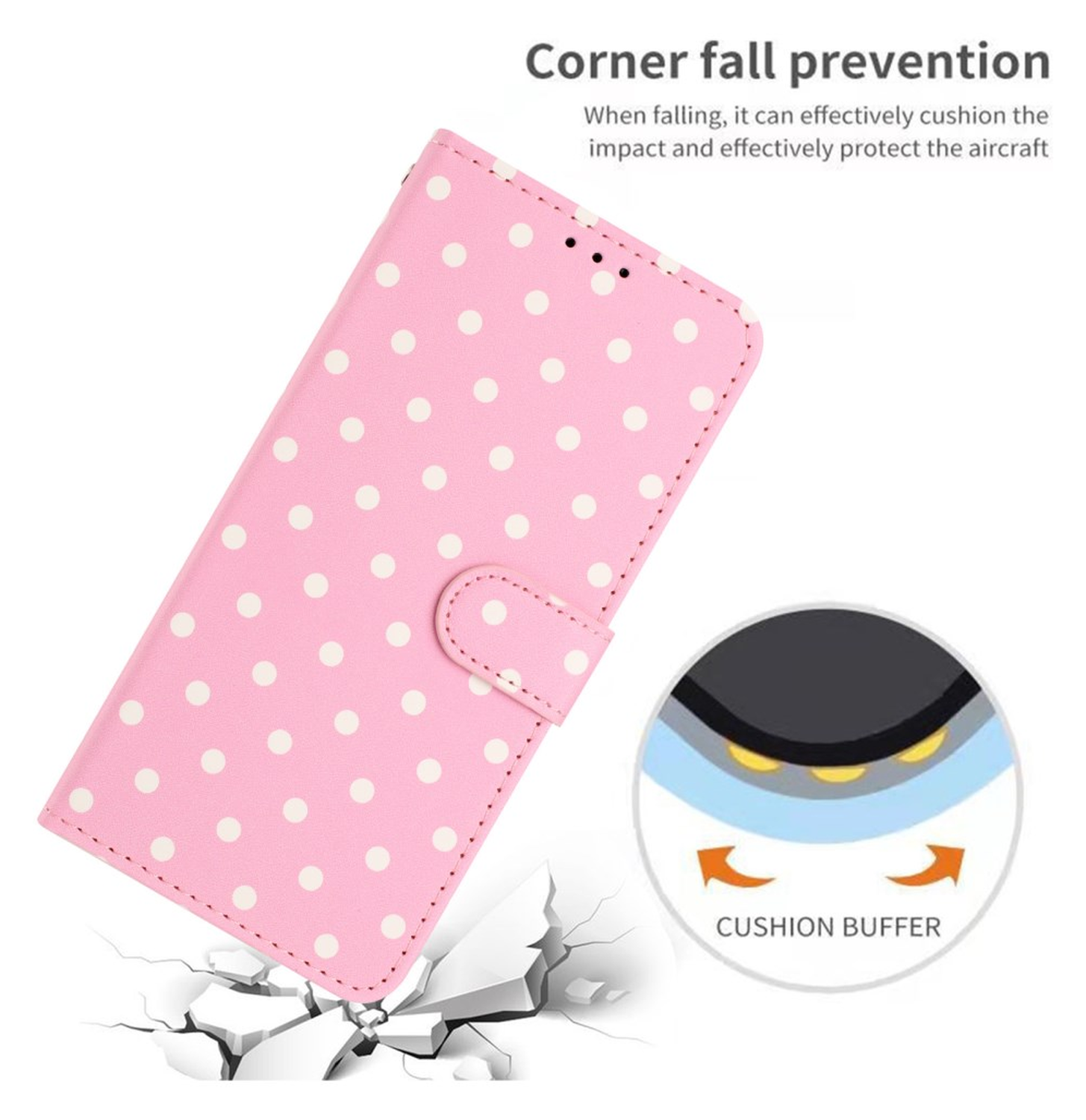 Samsung Galaxy S25 FE Hoesje Portemonnee Book Case Polka Dot Roze afbeelding 7