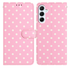 Samsung Galaxy S25 FE Hoesje Portemonnee Book Case Polka Dot Roze
