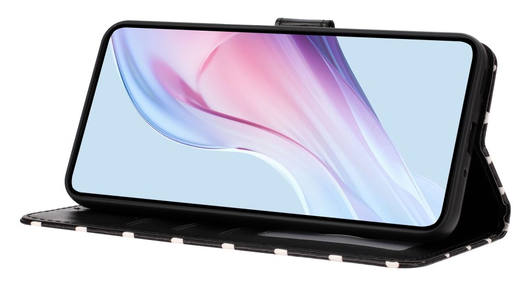 Sony Xperia 10 VII Hoesje Portemonnee Book Case Polka Dot Zwart afbeelding 4