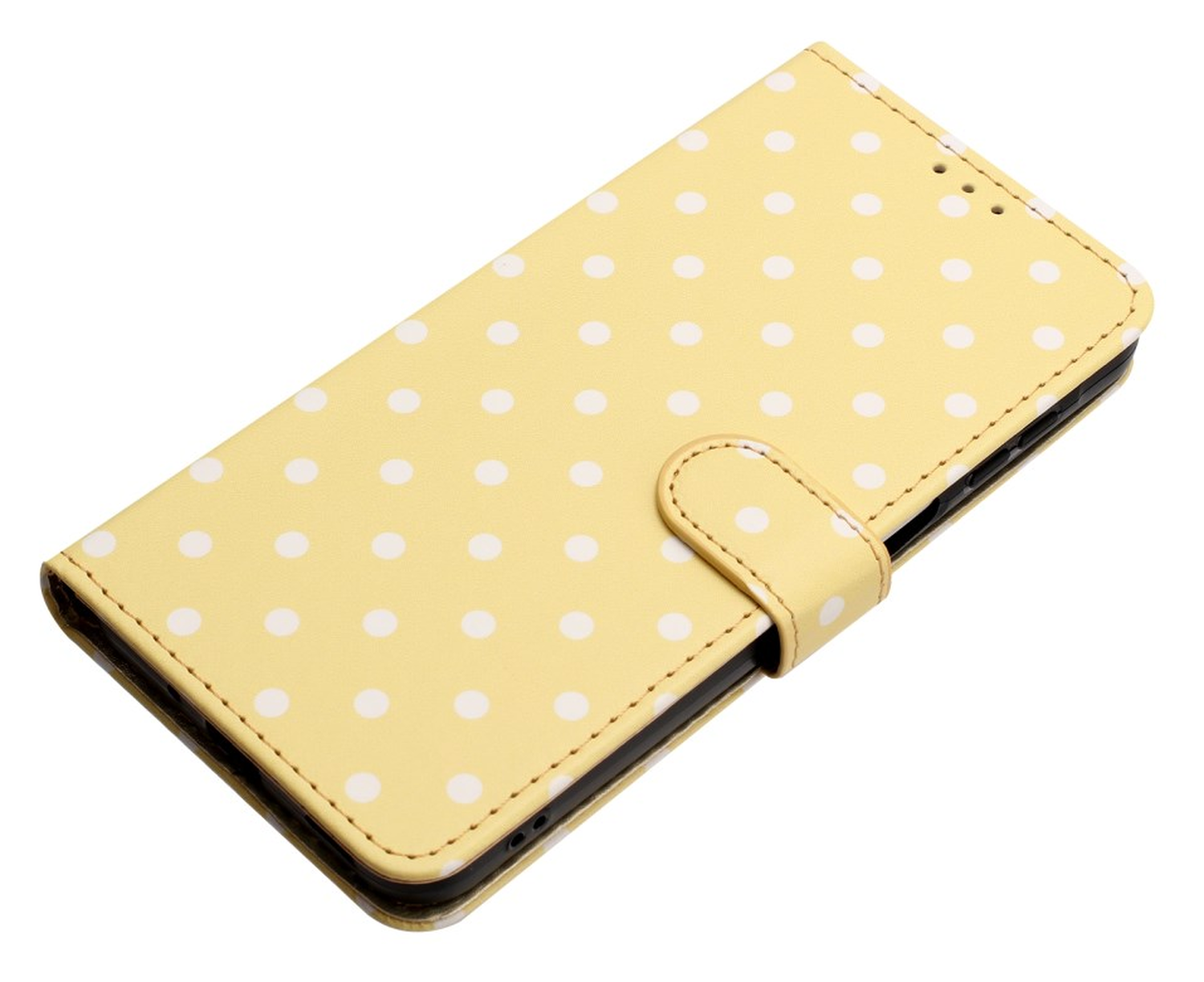 Sony Xperia 10 VII Hoesje Portemonnee Book Case Polka Dot Geel afbeelding 2
