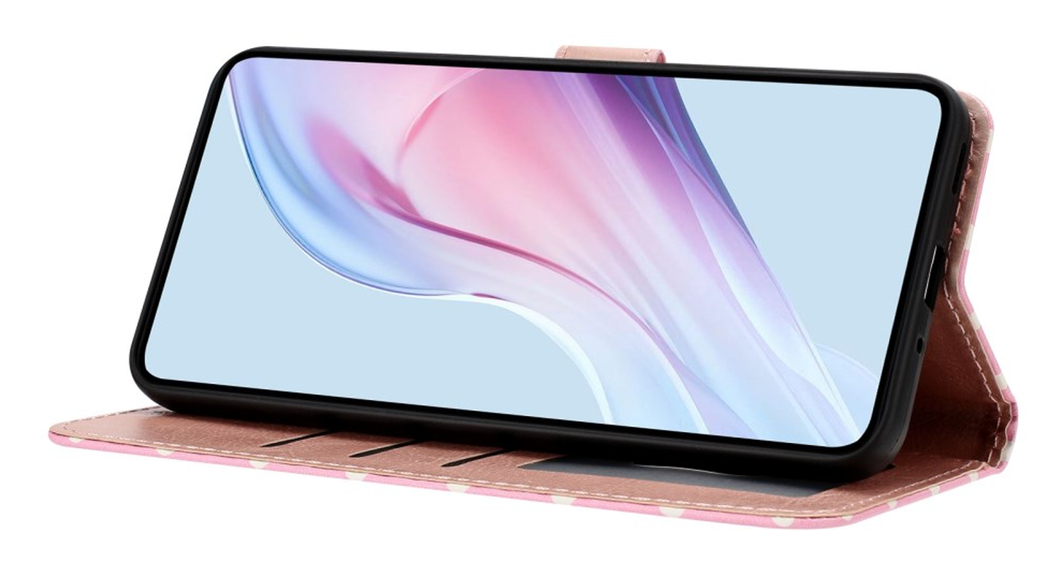 OnePlus Nord 5 Hoesje Portemonnee Book Case Polka Dot Roze afbeelding 4