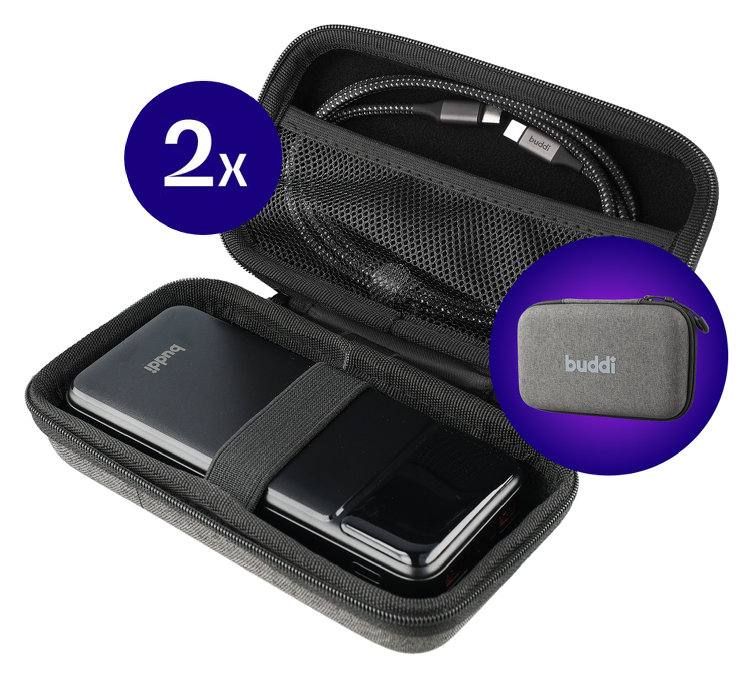 Buddi Sorted Organizer Hoes voor Powerbank & Kabels 2-Pack - Small afbeelding 1