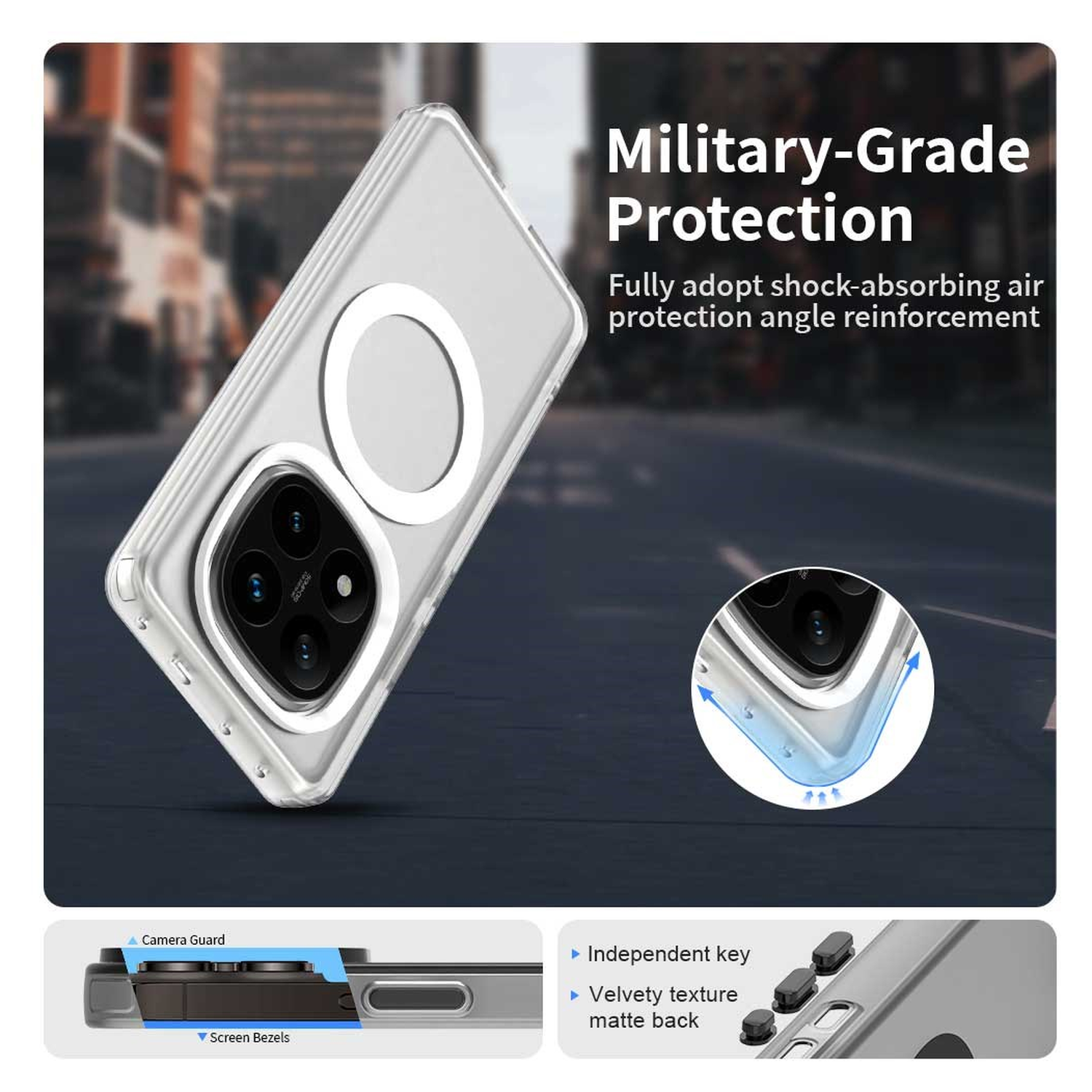 Xiaomi Poco X7 / Redmi Note 14 Pro 5G Hoesje MagSafe Semi-Transparant & Wit afbeelding 5