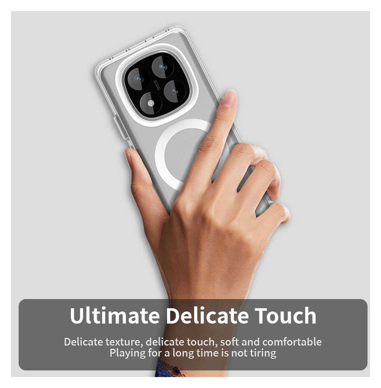 Xiaomi Poco X7 / Redmi Note 14 Pro 5G Hoesje MagSafe Semi-Transparant & Wit afbeelding 9