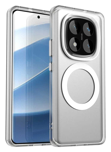 Xiaomi Poco X7 / Redmi Note 14 Pro 5G Hoesje MagSafe Semi-Transparant & Wit afbeelding 1