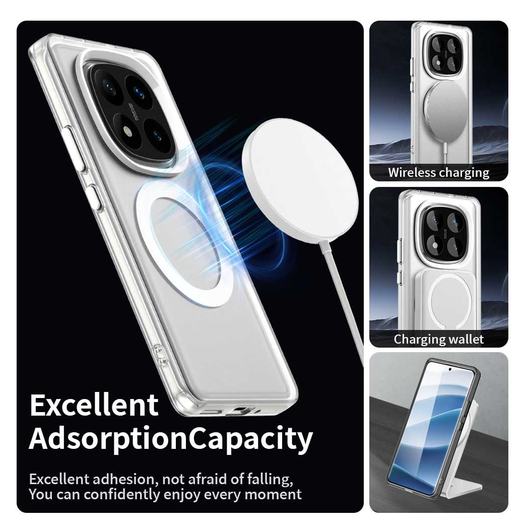 Xiaomi Poco X7 / Redmi Note 14 Pro 5G Hoesje MagSafe Semi-Transparant & Wit afbeelding 6