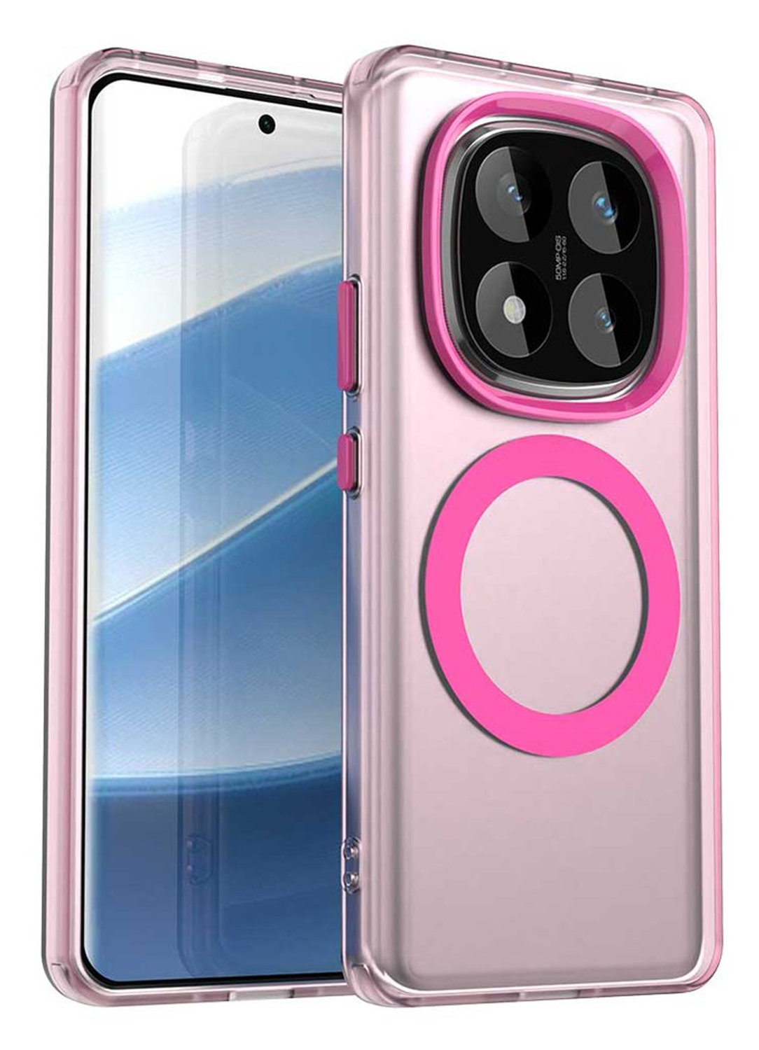 Xiaomi Poco X7 / Redmi Note 14 Pro 5G Hoesje MagSafe Semi-Transparant & Roze afbeelding 1