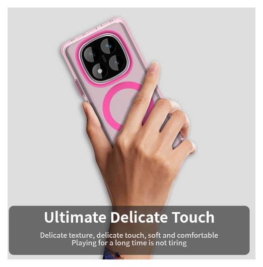 Xiaomi Poco X7 / Redmi Note 14 Pro 5G Hoesje MagSafe Semi-Transparant & Roze afbeelding 7