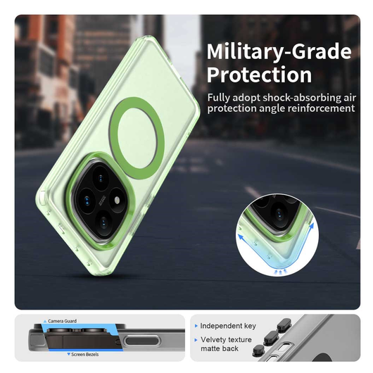 Xiaomi Poco X7 / Redmi Note 14 Pro 5G Hoesje MagSafe Semi-Transparant & Groen afbeelding 5