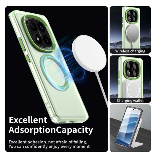 Xiaomi Poco X7 / Redmi Note 14 Pro 5G Hoesje MagSafe Semi-Transparant & Groen afbeelding 6