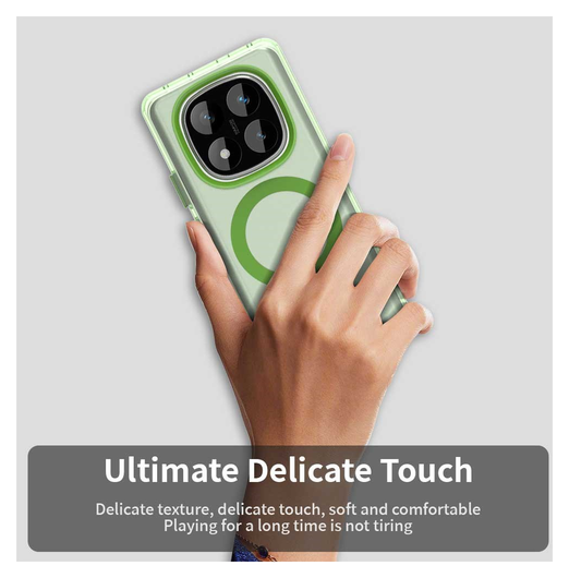 Xiaomi Poco X7 / Redmi Note 14 Pro 5G Hoesje MagSafe Semi-Transparant & Groen afbeelding 7