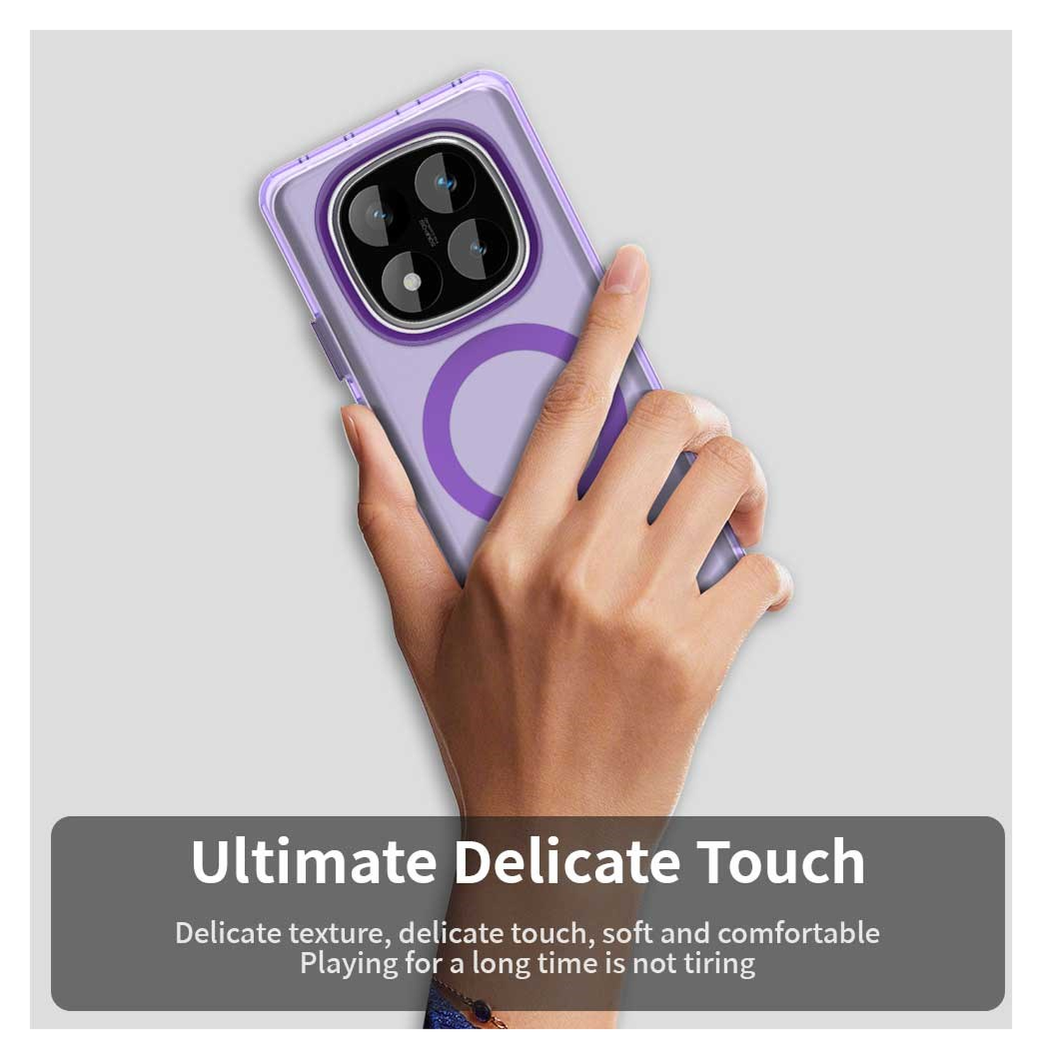 Xiaomi Poco X7 / Redmi Note 14 Pro 5G Hoesje MagSafe Semi-Transparant & Paars afbeelding 7