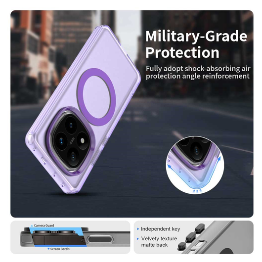 Xiaomi Poco X7 / Redmi Note 14 Pro 5G Hoesje MagSafe Semi-Transparant & Paars afbeelding 5