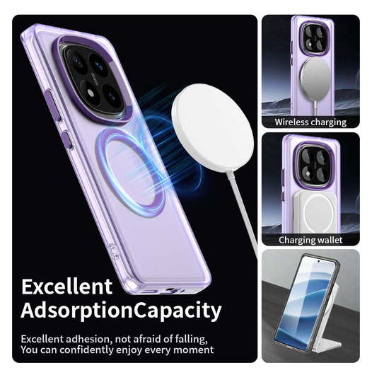 Xiaomi Poco X7 / Redmi Note 14 Pro 5G Hoesje MagSafe Semi-Transparant & Paars afbeelding 6