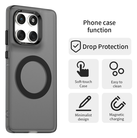 Motorola Edge 60 Fusion Hoesje MagSafe Backcover Semi-Transparant & Zwart afbeelding 2