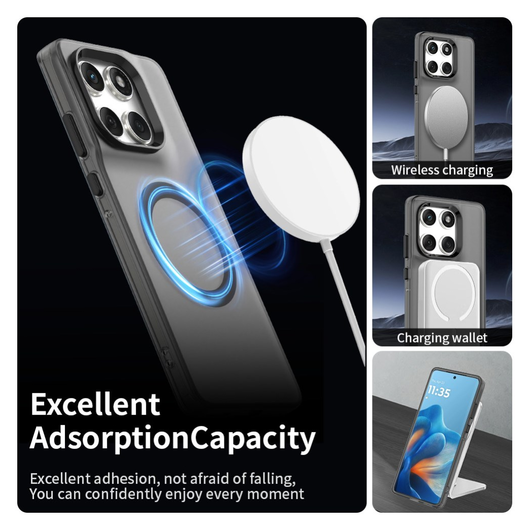 Motorola Edge 60 Fusion Hoesje MagSafe Backcover Semi-Transparant & Zwart afbeelding 6