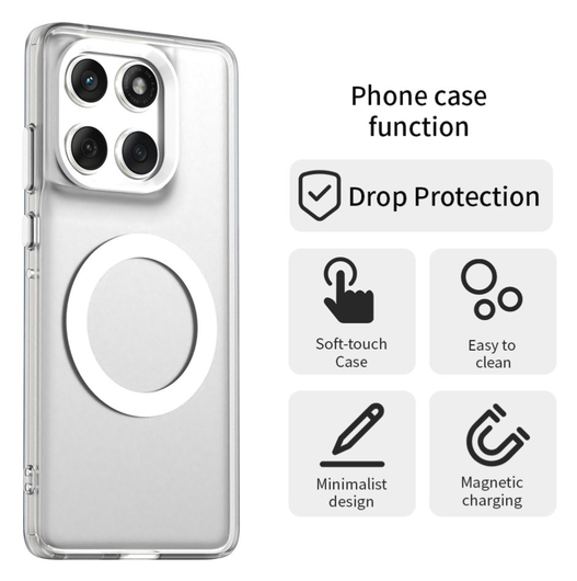 Motorola Edge 60 Fusion Hoesje MagSafe Backcover Semi-Transparant & Wit afbeelding 2