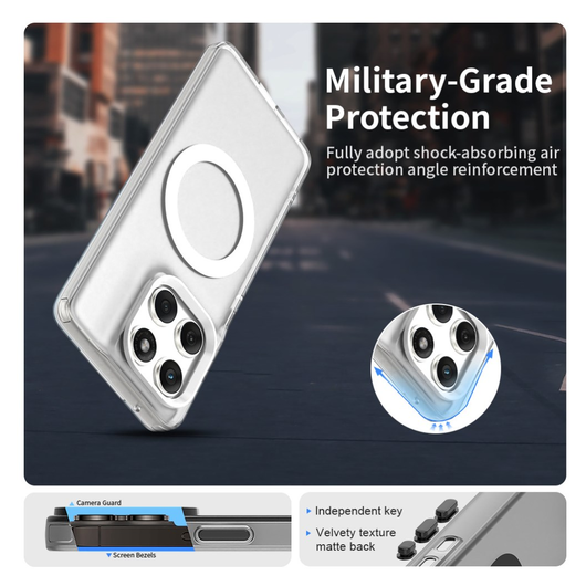 Motorola Edge 60 Fusion Hoesje MagSafe Backcover Semi-Transparant & Wit afbeelding 4