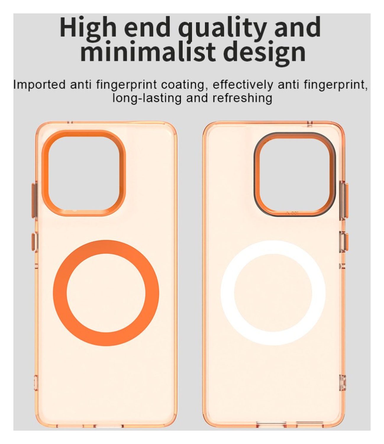 Motorola Edge 60 Fusion Hoesje MagSafe Backcover Semi-Transparant & Oranje afbeelding 9