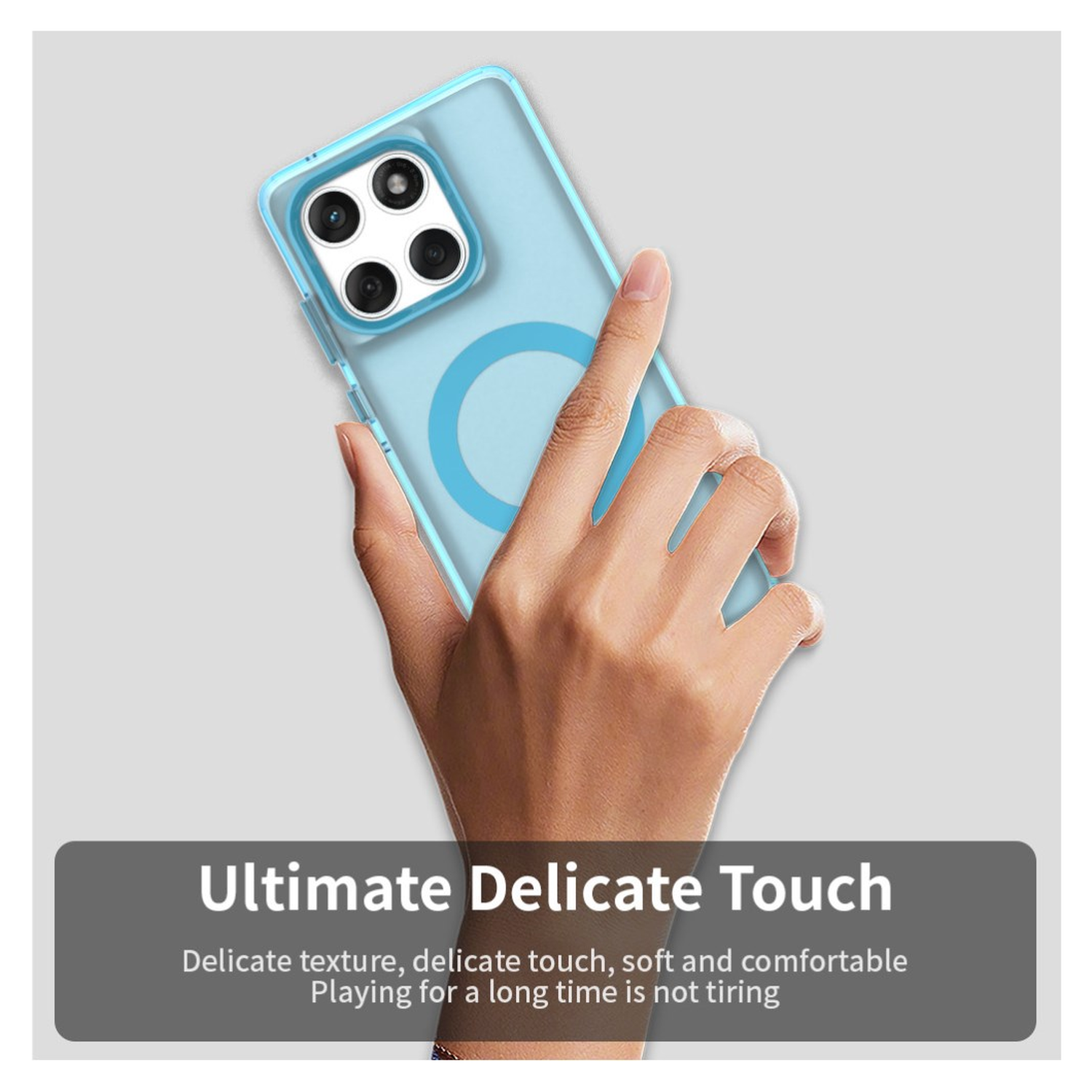 Motorola Edge 60 Fusion Hoesje MagSafe Backcover Semi-Transparant & Blauw afbeelding 10