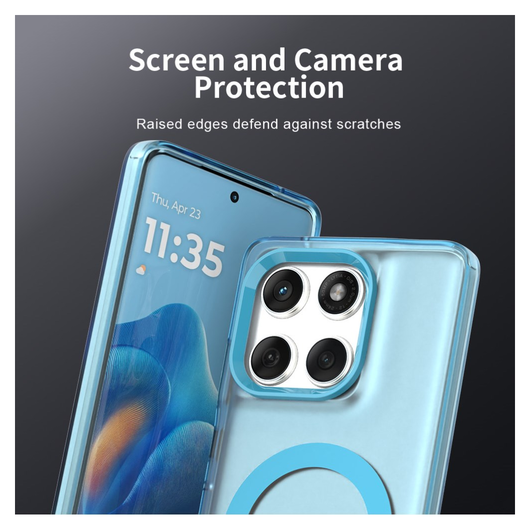 Motorola Edge 60 Fusion Hoesje MagSafe Backcover Semi-Transparant & Blauw afbeelding 8