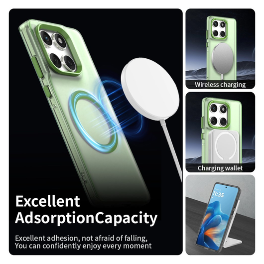 Motorola Edge 60 Fusion Hoesje MagSafe Backcover Semi-Transparant & Groen afbeelding 6