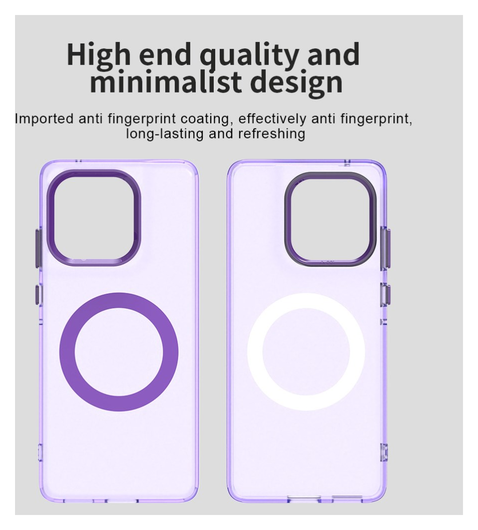 Motorola Edge 60 Fusion Hoesje MagSafe Backcover Semi-Transparant & Paars afbeelding 9