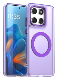 Motorola Edge 60 Fusion Hoesje MagSafe Backcover Semi-Transparant & Paars