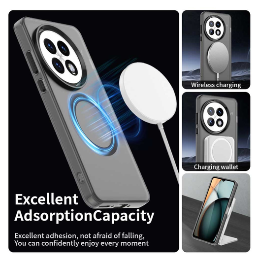 OnePlus 13 Hoesje MagSafe Backcover Semi-Transparant & Zwart afbeelding 6