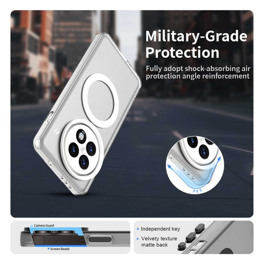 OnePlus 13 Hoesje MagSafe Backcover Semi-Transparant & Wit afbeelding 4