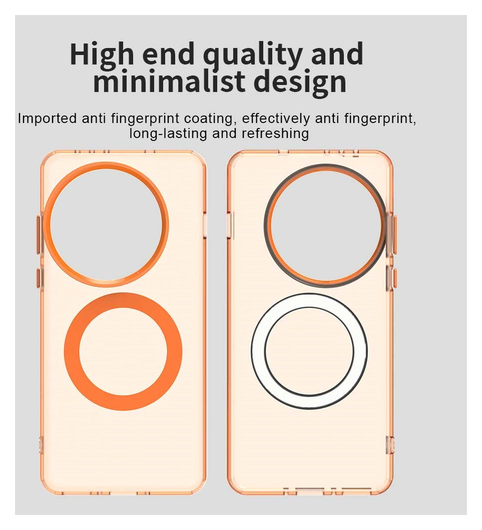 OnePlus 13 Hoesje MagSafe Backcover Semi-Transparant & Oranje afbeelding 9