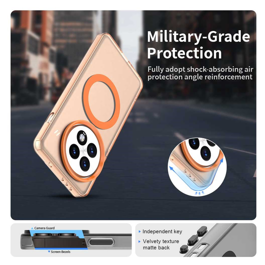 OnePlus 13 Hoesje MagSafe Backcover Semi-Transparant & Oranje afbeelding 4