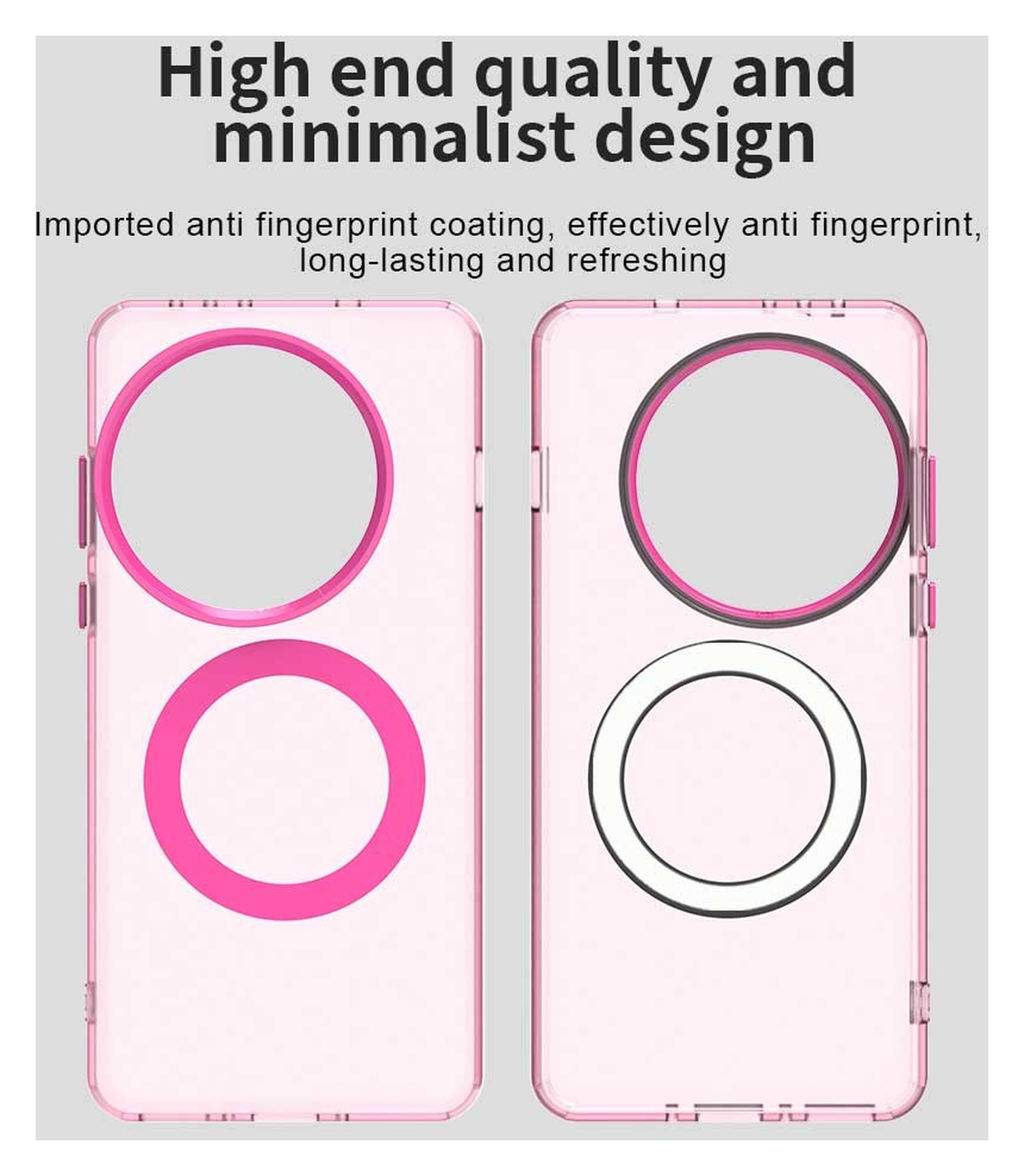 OnePlus 13 Hoesje MagSafe Backcover Semi-Transparant & Roze afbeelding 10