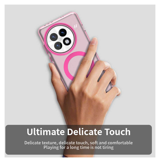 OnePlus 13 Hoesje MagSafe Backcover Semi-Transparant & Roze afbeelding 9