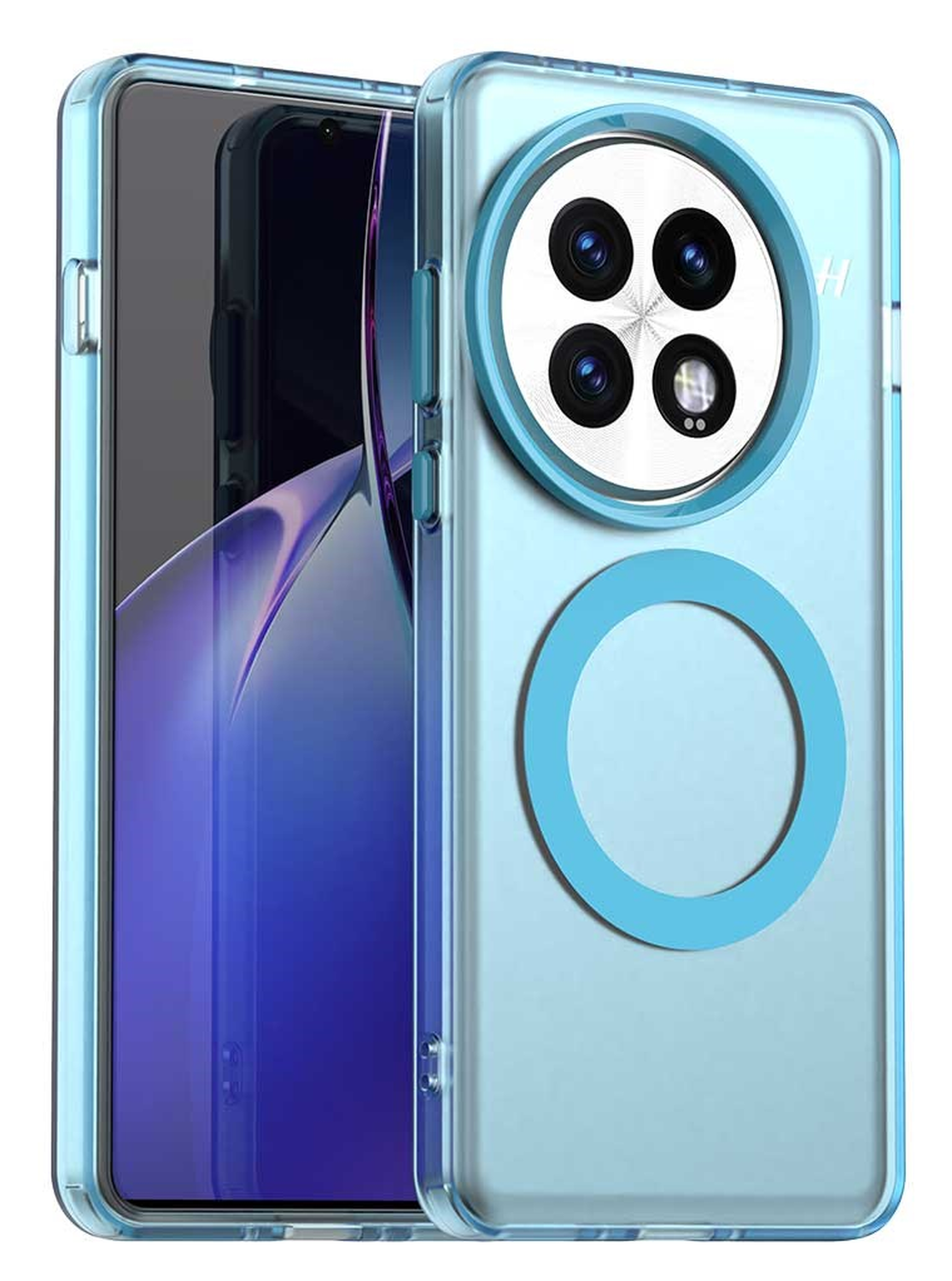 OnePlus 13 Hoesje MagSafe Backcover Semi-Transparant & Blauw afbeelding 1