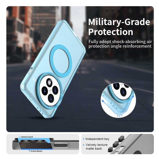 OnePlus 13 Hoesje MagSafe Backcover Semi-Transparant & Blauw afbeelding 4