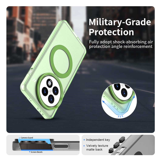 OnePlus 13 Hoesje MagSafe Backcover Semi-Transparant & Groen afbeelding 4