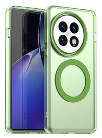 OnePlus 13 Hoesje MagSafe Backcover Semi-Transparant & Groen afbeelding