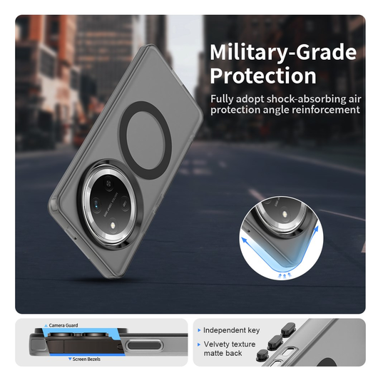 Honor Magic 7 Lite Hoesje MagSafe Backcover Semi-Transparant & Zwart afbeelding 4