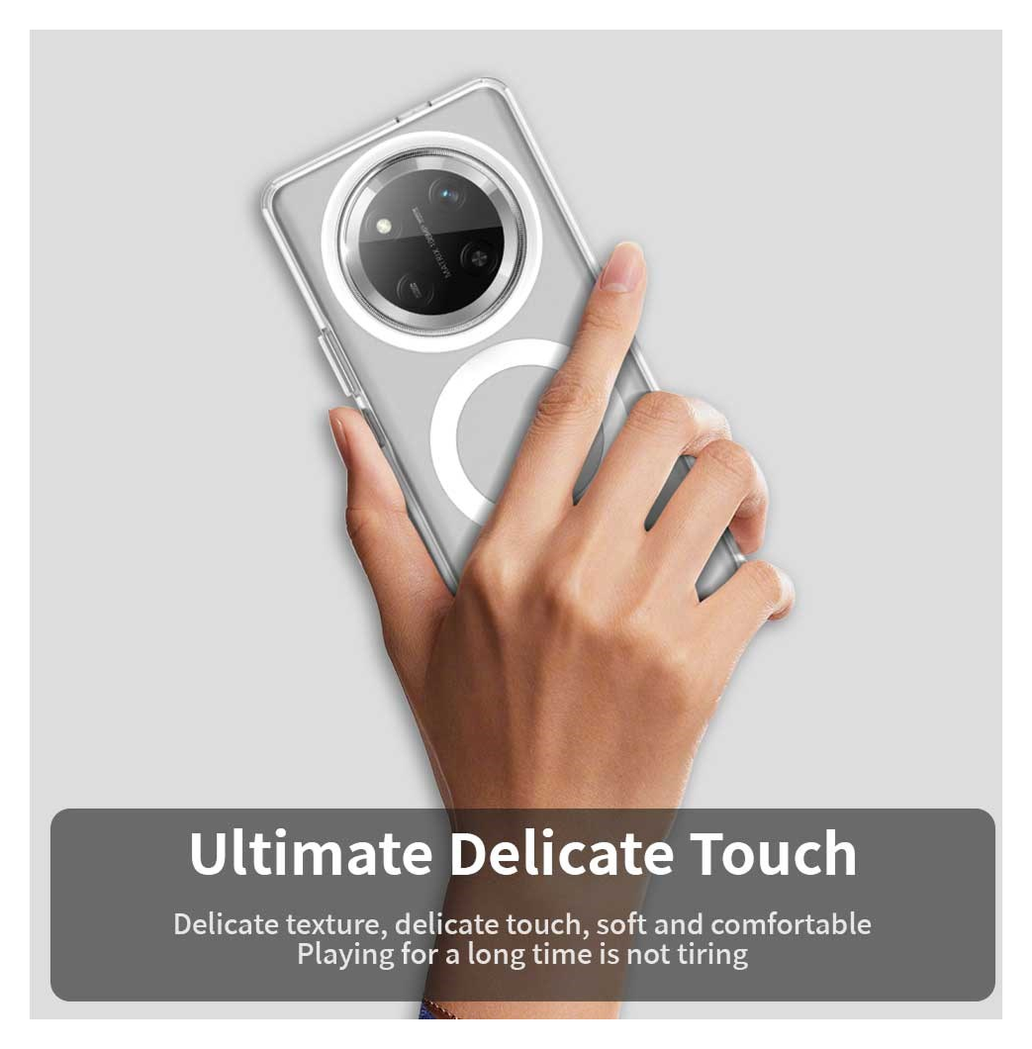 Honor Magic 7 Lite Hoesje MagSafe Backcover Semi-Transparant & Wit afbeelding 9