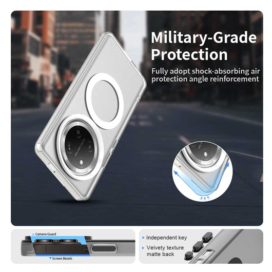 Honor Magic 7 Lite Hoesje MagSafe Backcover Semi-Transparant & Wit afbeelding 4