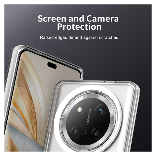 Honor Magic 7 Lite Hoesje MagSafe Backcover Semi-Transparant & Wit afbeelding 8