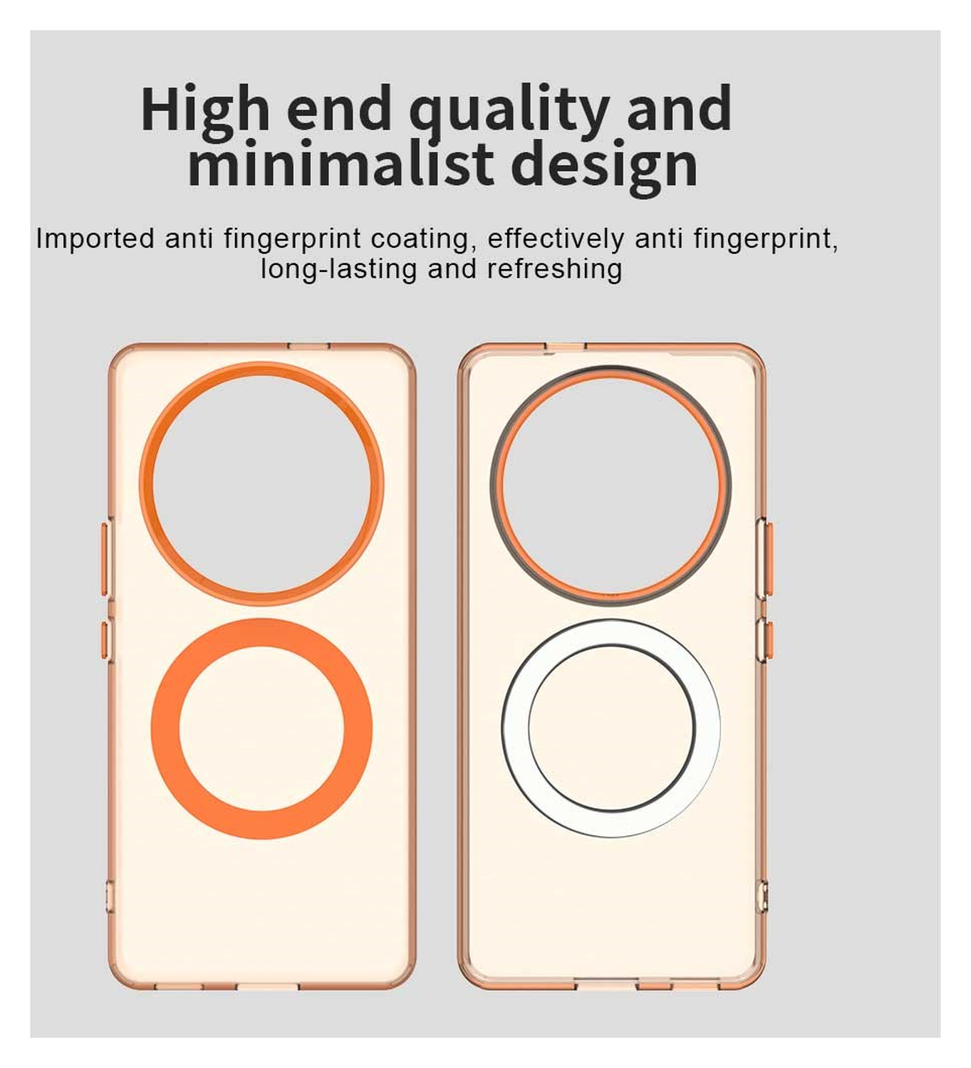 Honor Magic 7 Lite Hoesje MagSafe Backcover Semi-Transparant & Oranje afbeelding 10