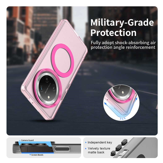 Honor Magic 7 Lite Hoesje MagSafe Backcover Semi-Transparant & Roze afbeelding 4