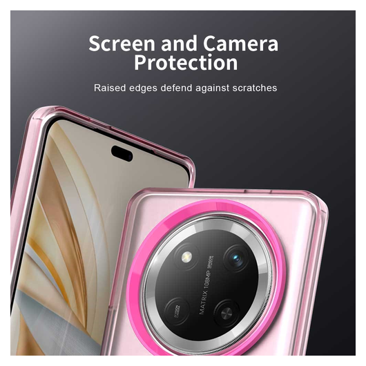 Honor Magic 7 Lite Hoesje MagSafe Backcover Semi-Transparant & Roze afbeelding 8