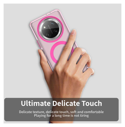 Honor Magic 7 Lite Hoesje MagSafe Backcover Semi-Transparant & Roze afbeelding 9