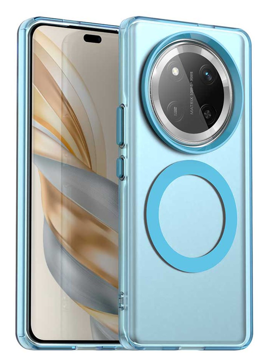 Honor Magic 7 Lite Hoesje MagSafe Backcover Semi-Transparant & Blauw afbeelding 1